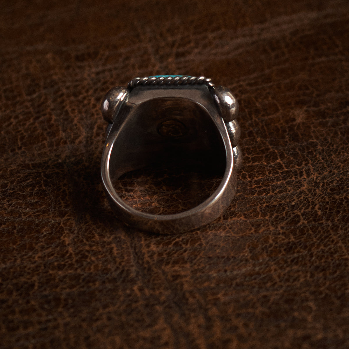 Larry Smith 6 Point Rectangle Turquoise Ring RG-0060