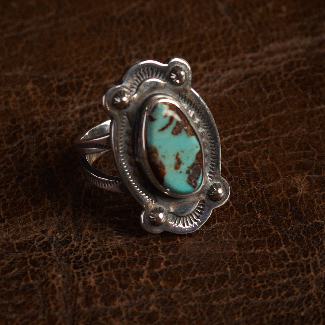 Larry Smith 4 Point Turquoise Ring RG-0065