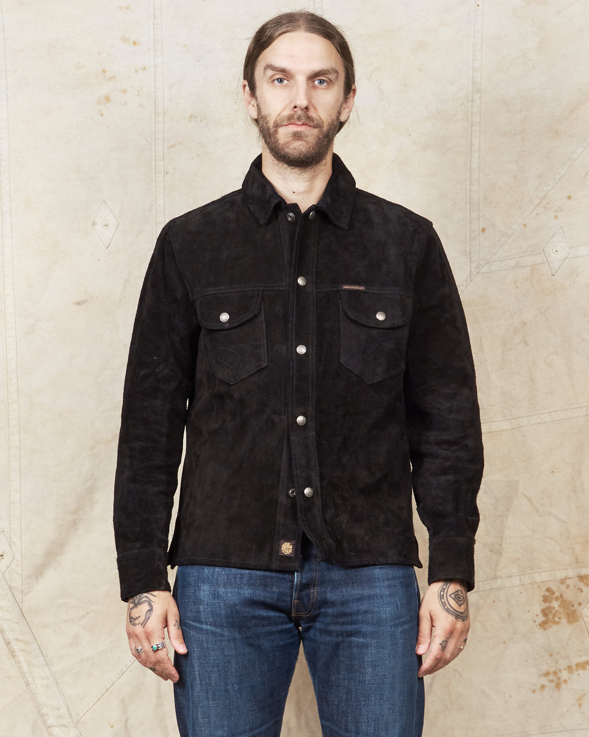 Second Hand Indigofera Copeland Black Rough Out Leather Size M