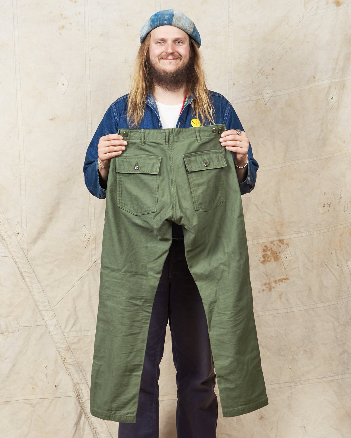 Second Hand OrSlow 5032 Slim Fit Fatigue Pants Green EU XS / JPN 1