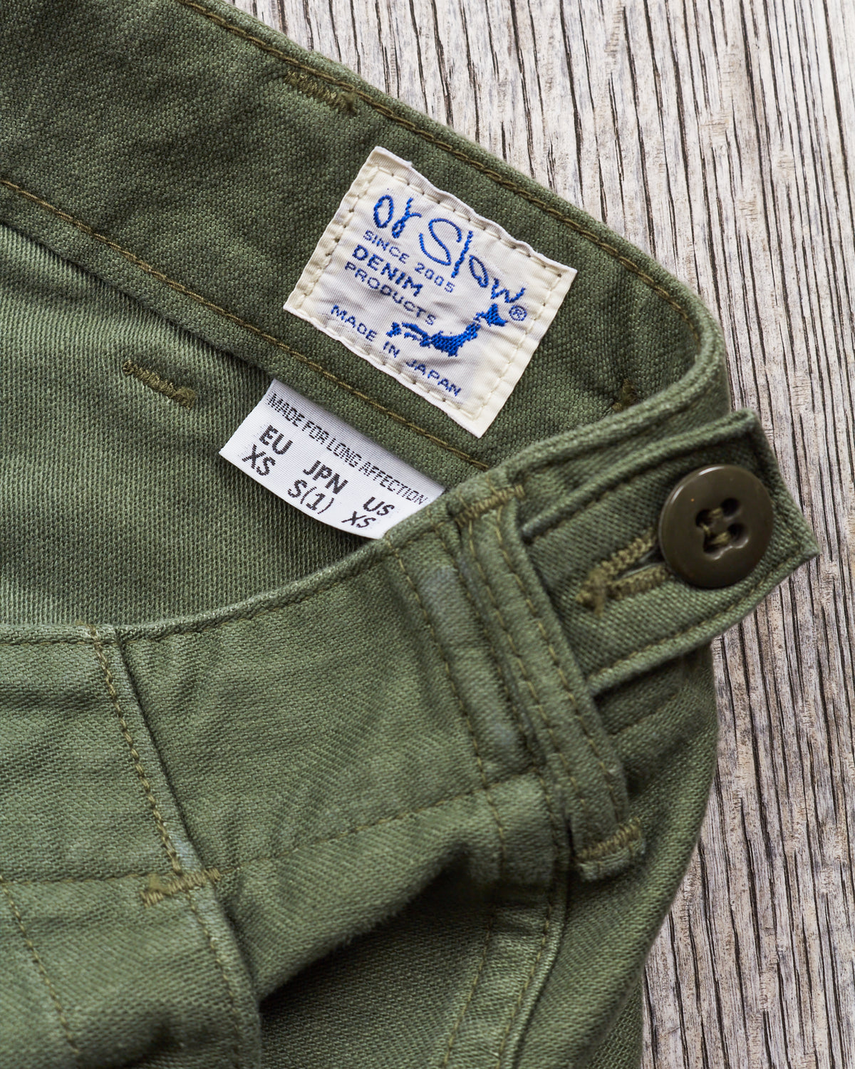 Second Hand OrSlow 5032 Slim Fit Fatigue Pants Green EU XS / JPN 1