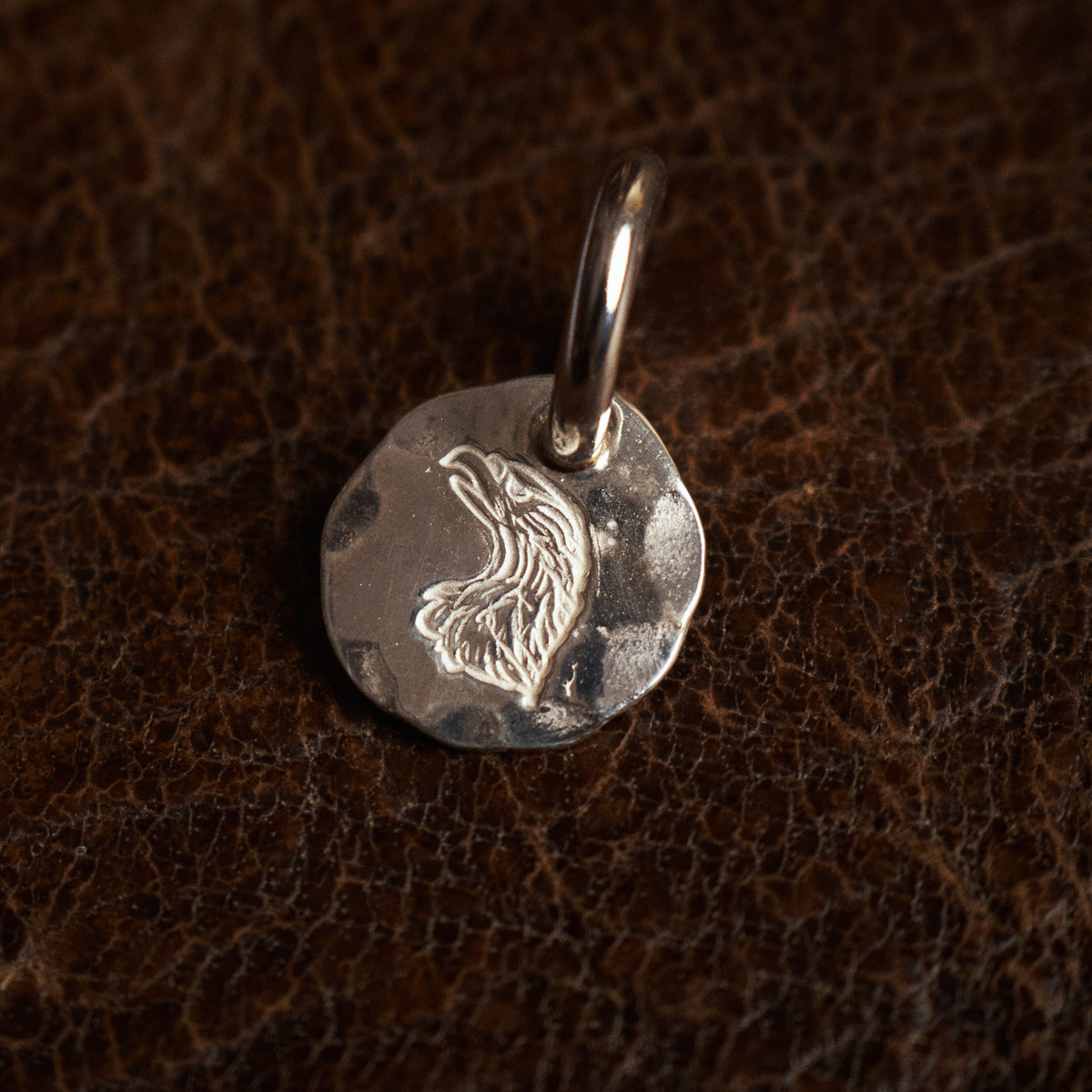 Larry Smith Eagle Head Stamped Pendant EFNL-0019