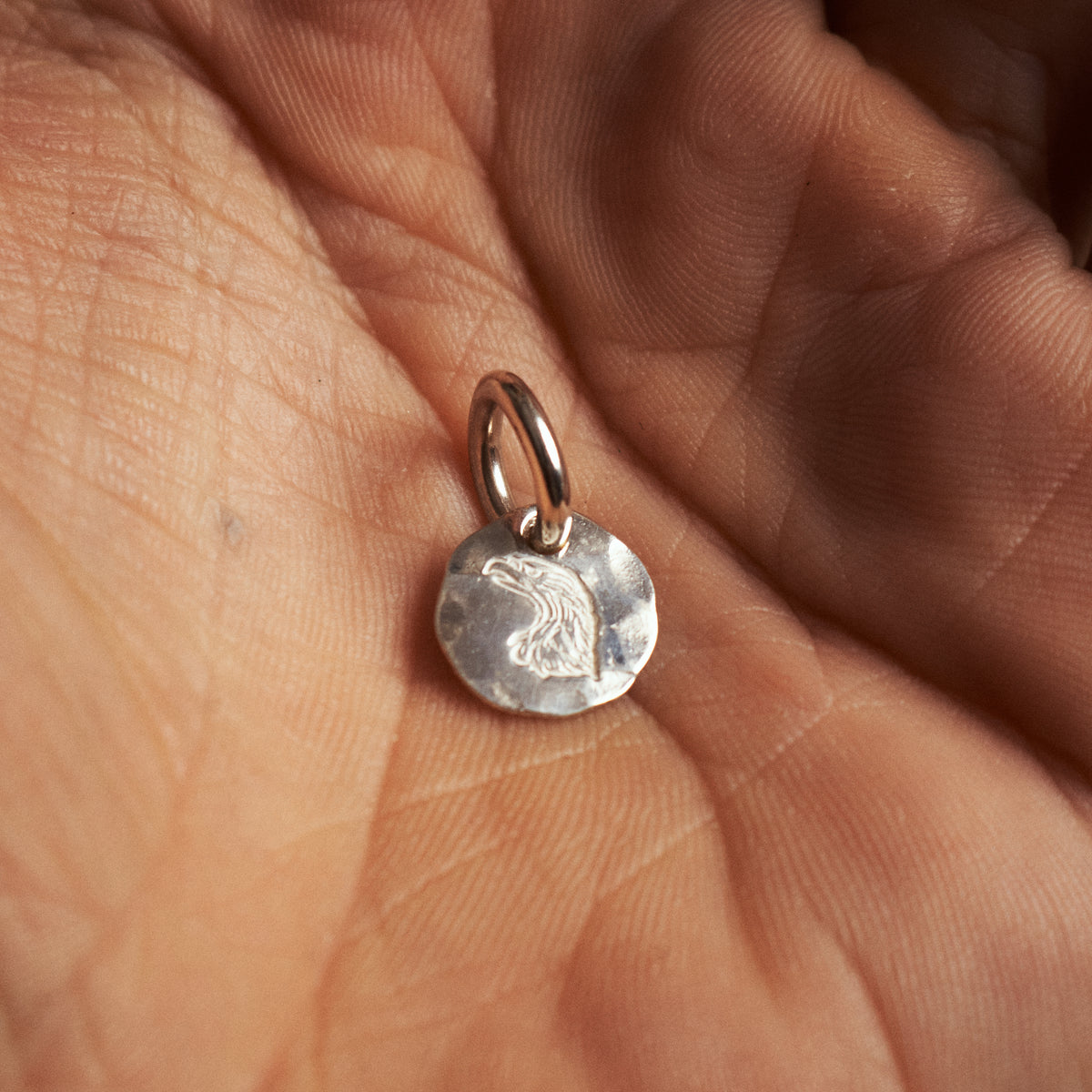 Larry Smith Eagle Head Stamped Pendant EFNL-0019
