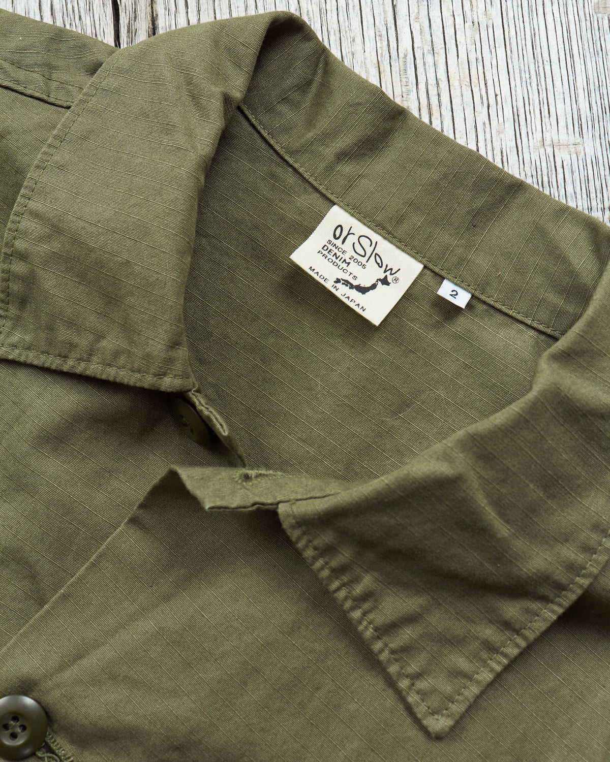 Second Hand OrSlow US Army Fatigue Shirt Ripstop Size 2