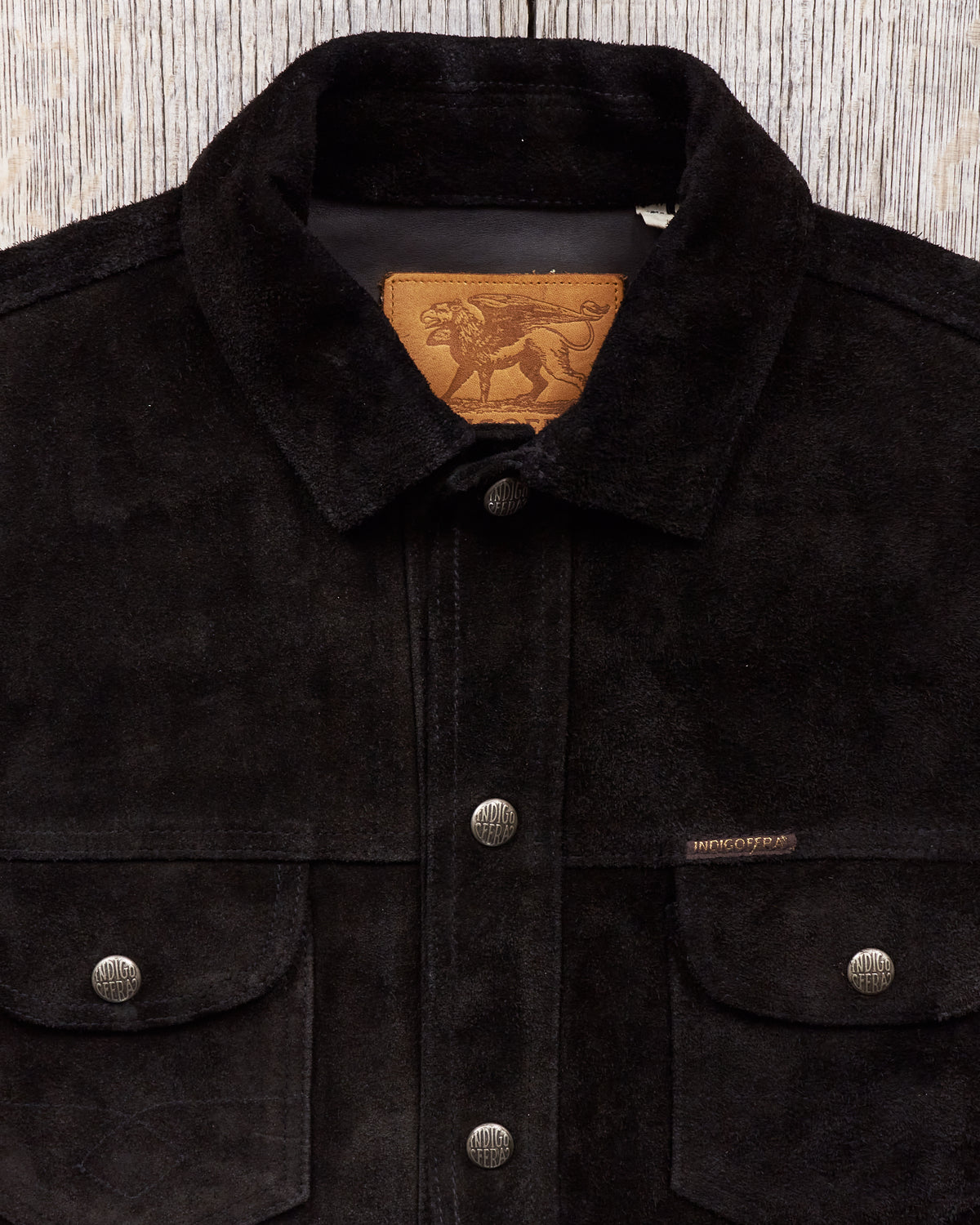 Second Hand Indigofera Copeland Black Rough Out Leather Size M