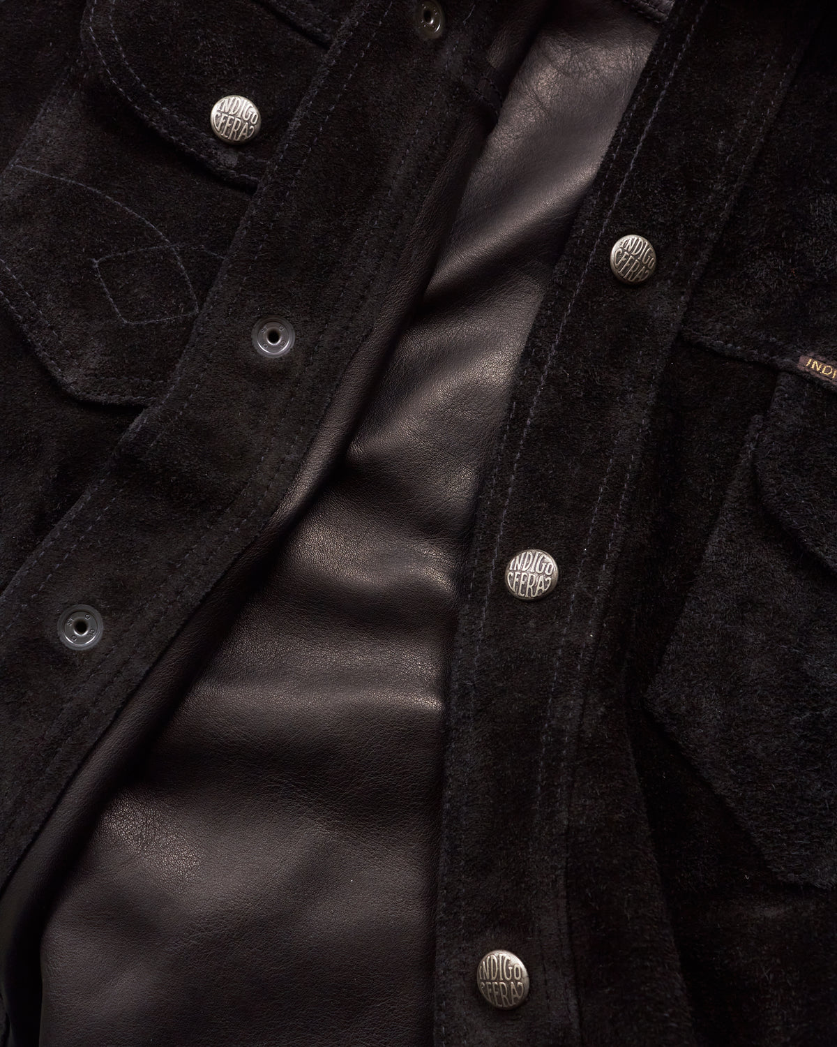Second Hand Indigofera Copeland Black Rough Out Leather Size M