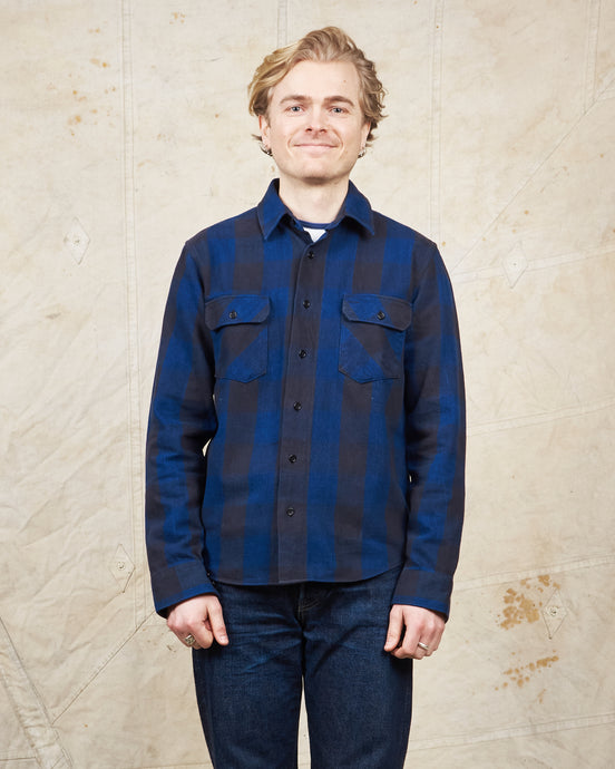 Indigofera Norris Flannel Shirt Black / Indigo