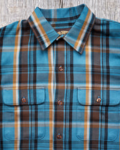 Indigofera Webster Flannel Shirt Twill Check Blue / Gold / Brown / Black