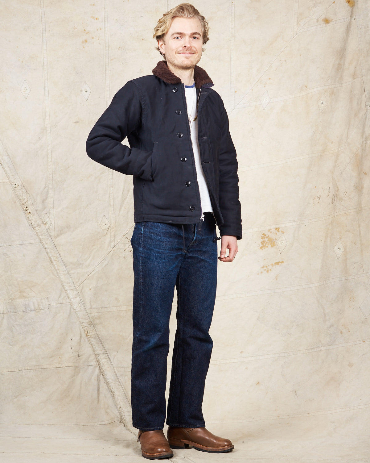 Second Hand Freewheelers N-1 Navy Department Jacket Dark Navy Size 36