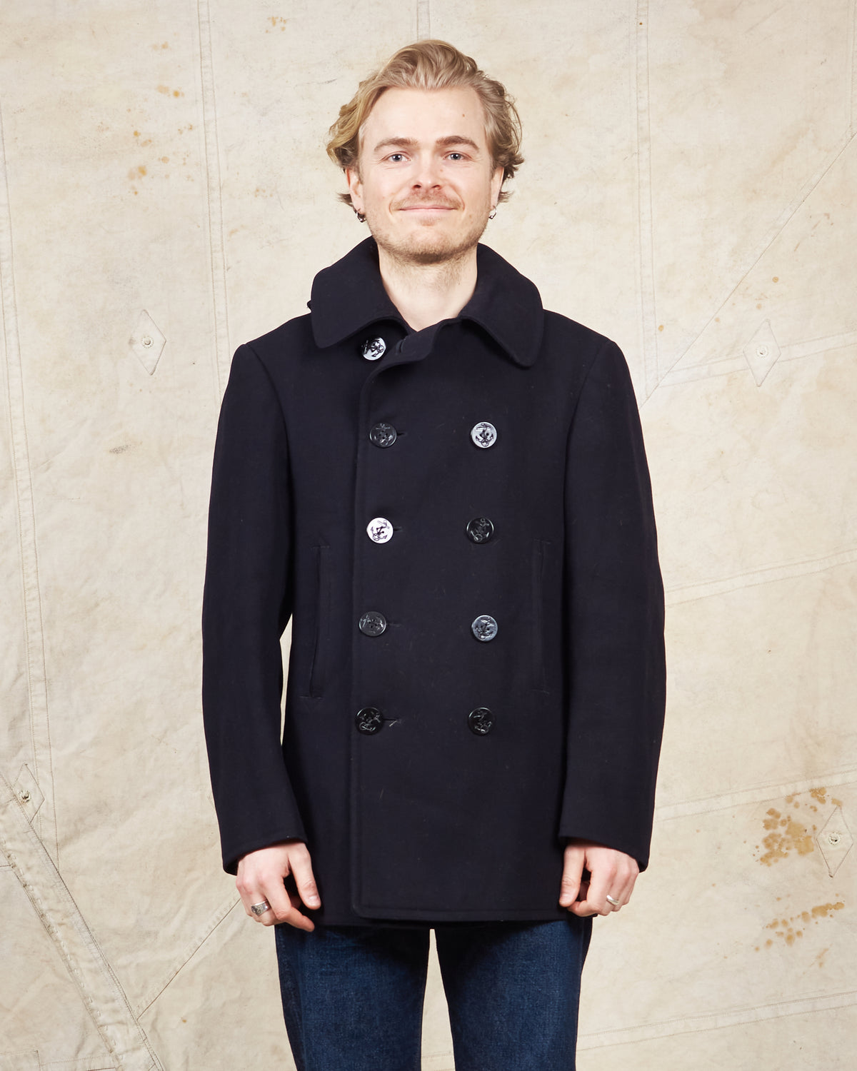 Vintage Original 40/50s WWll USN Wool Pea Coat (M)