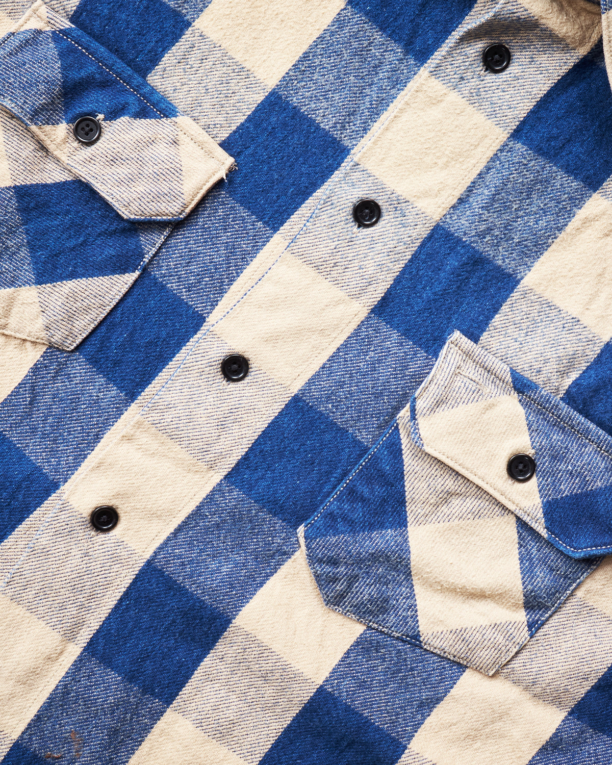 Second Hand Indigofera Norris Shirt Indigo/Beige Size M