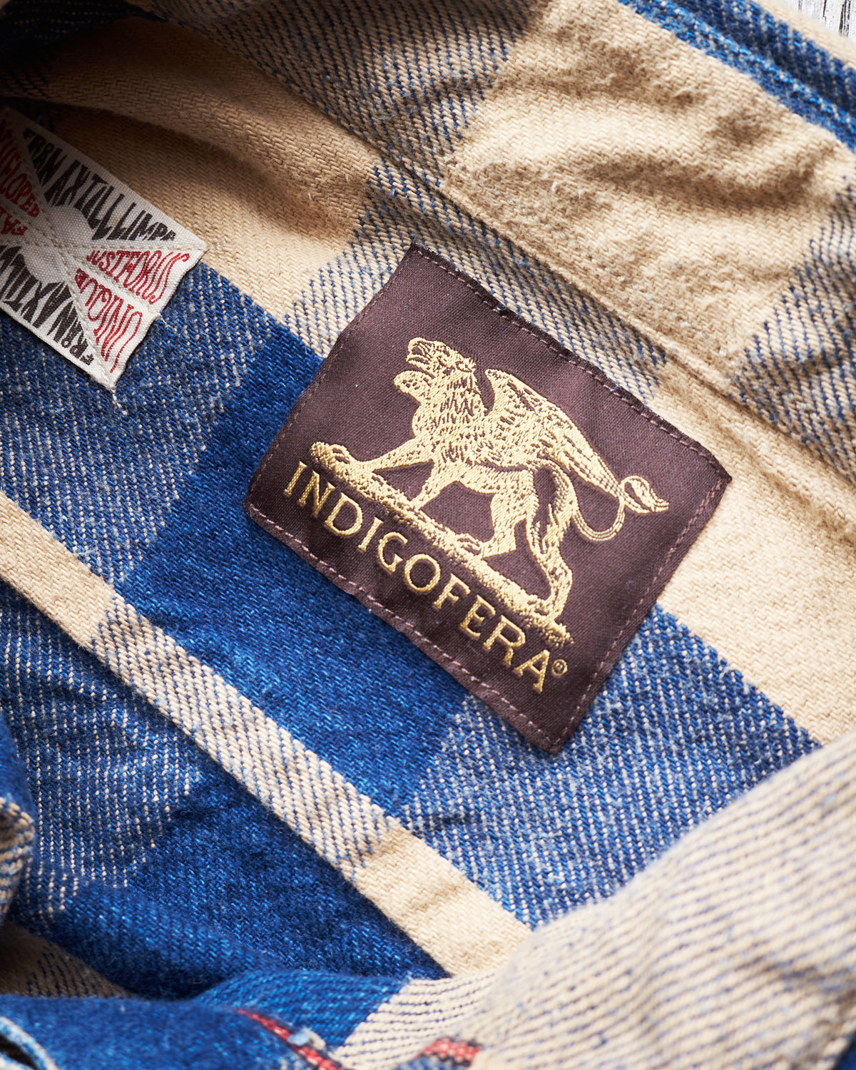 Second Hand Indigofera Norris Shirt Indigo/Beige Size M