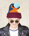 Chamula Double Cuff Wool Cap Lightning Raspberry