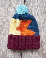 Chamula Double Cuff Wool Cap Lightning Raspberry