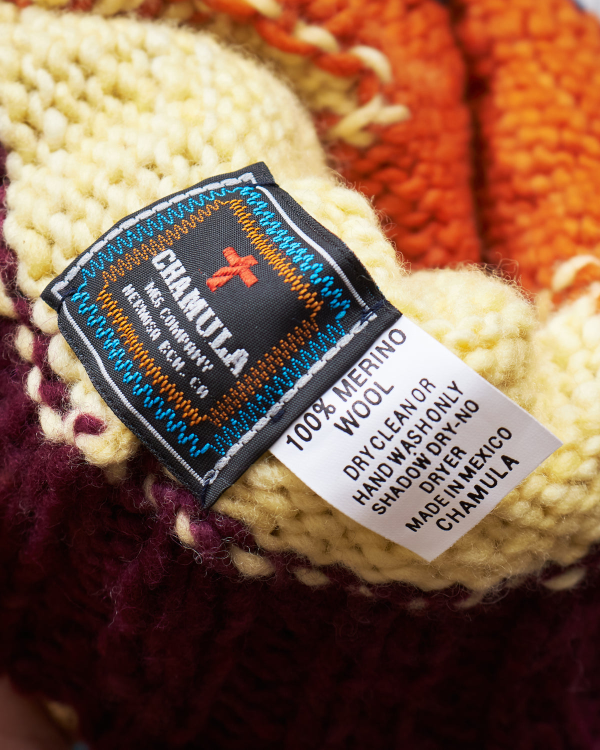 Chamula Double Cuff Wool Cap Lightning Raspberry
