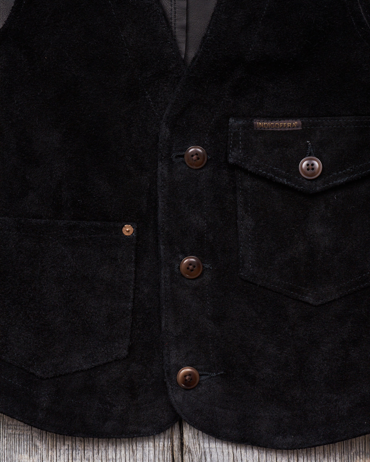 Second Hand Indigofera Harrison Leather Vest Black Size S
