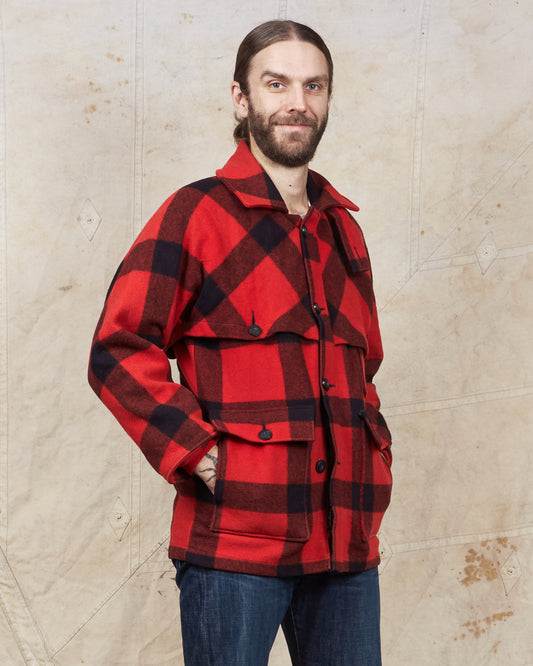Vintage Eddie Bauer Wool Mackinaw Buffalo Plaid Jacket Goose Down Lining