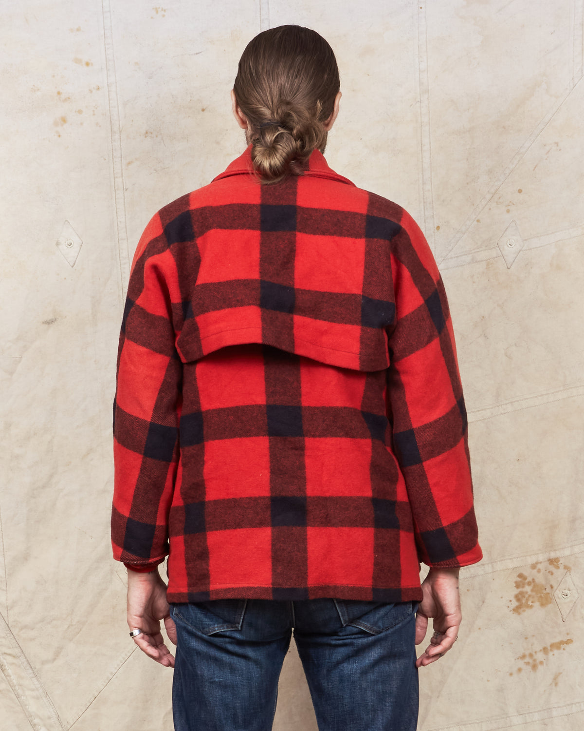 Vintage Eddie Bauer Wool Mackinaw Buffalo Plaid Jacket Goose Down Lining