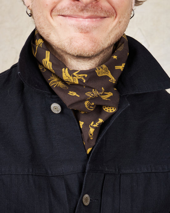 Indigofera Zacco Bandana Brown / Gold