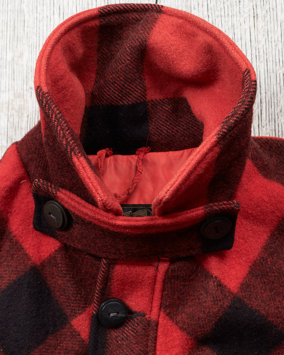 Vintage Eddie Bauer Wool Mackinaw Buffalo Plaid Jacket Goose Down Lining