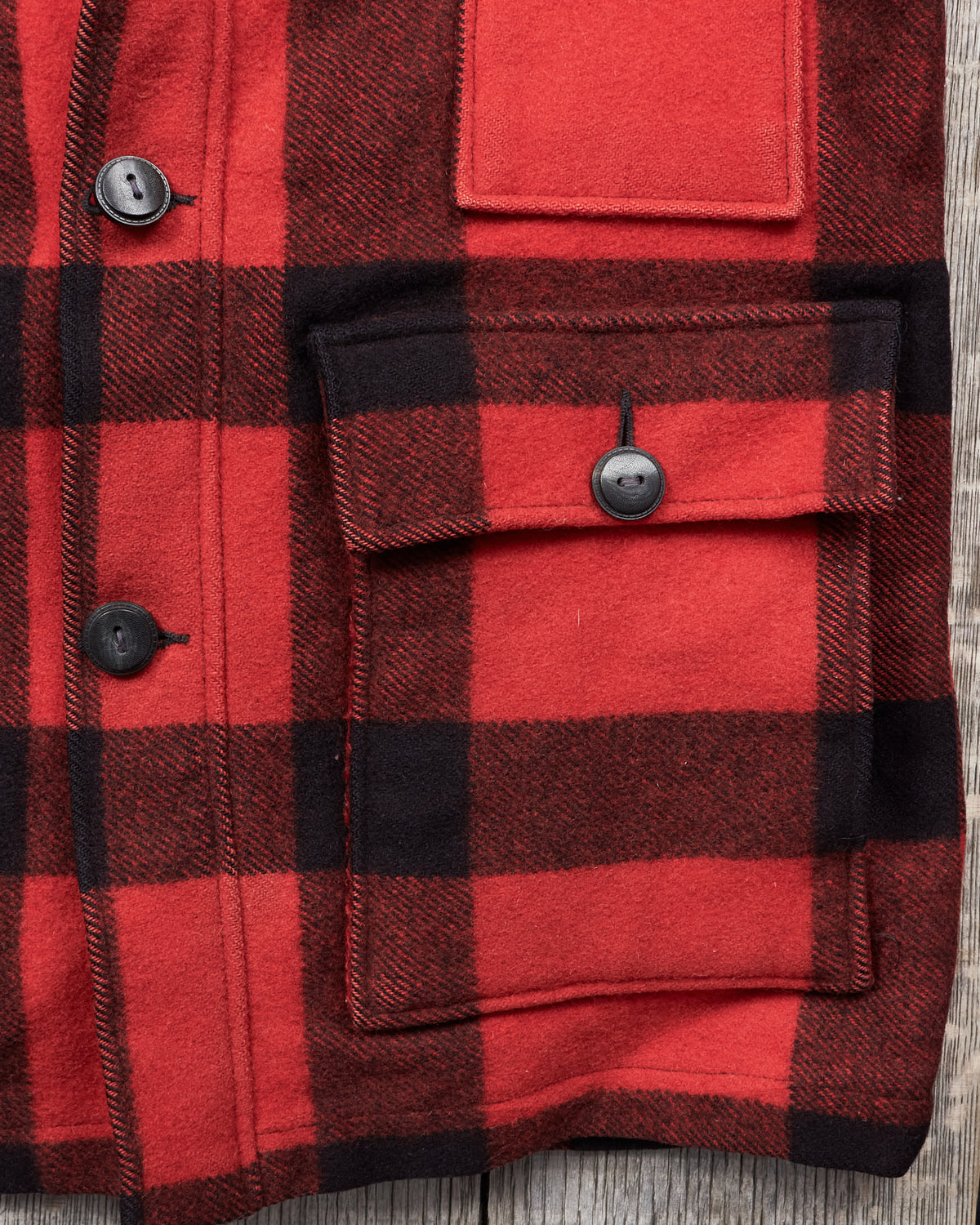Vintage Eddie Bauer Wool Mackinaw Buffalo Plaid Jacket Goose Down Lining
