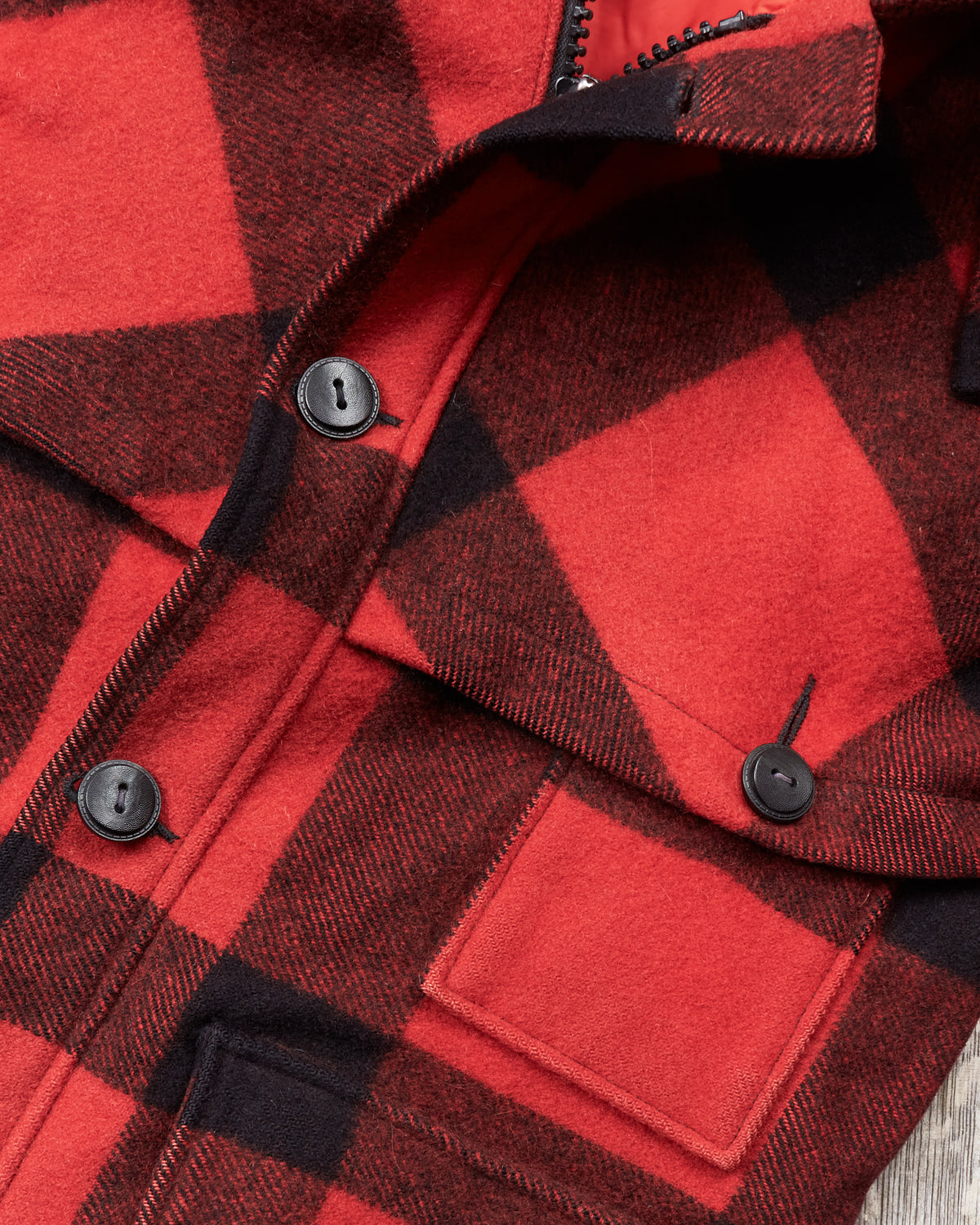 Vintage Eddie Bauer Wool Mackinaw Buffalo Plaid Jacket Goose Down Lining