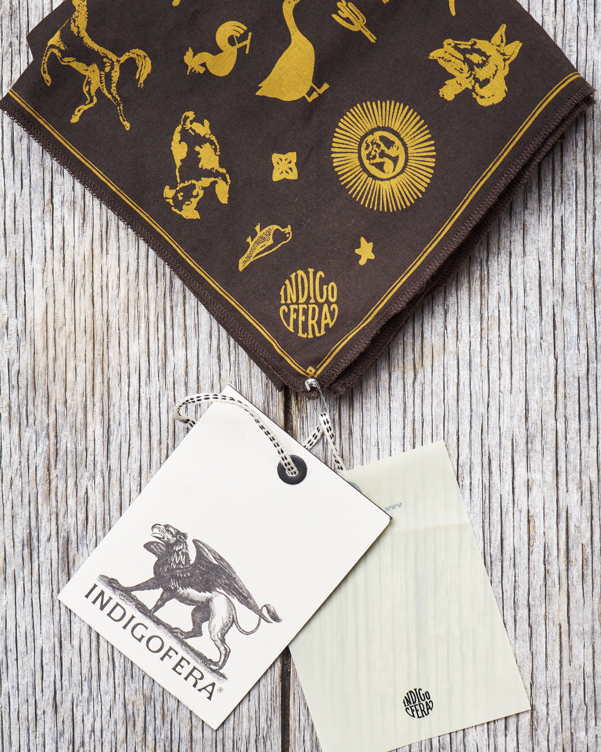 Indigofera Zacco Bandana Brown / Gold