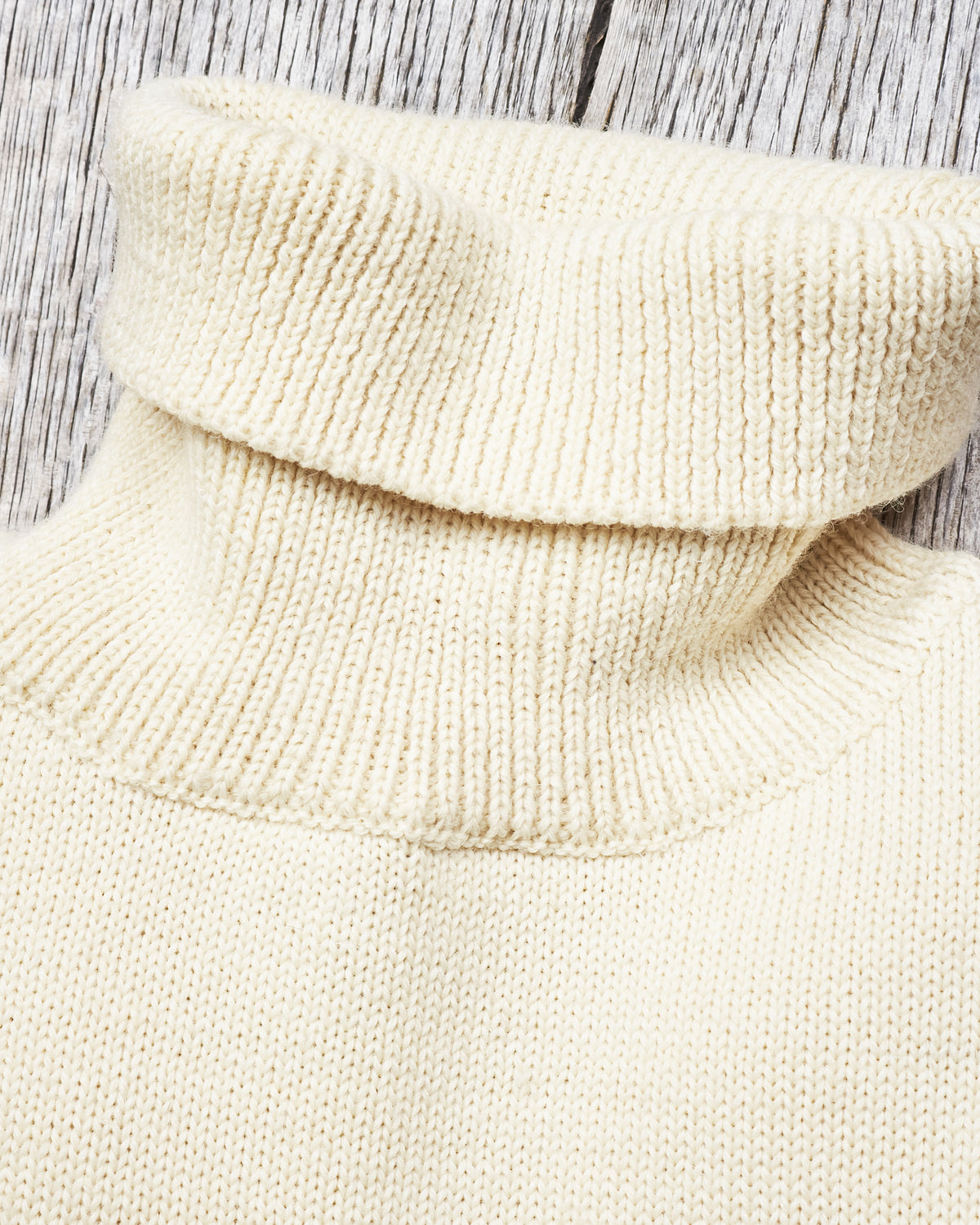 Second Hand North Sea Clothing The Submariner Roll Neck Wool Sweater Ecru Size 46