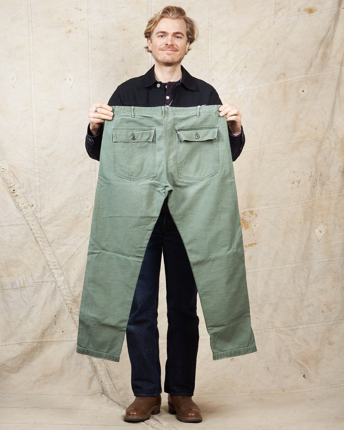 Second Hand OrSlow 5032 Slim Fit Fatigue Pants Green EU XL / JPN 5