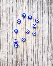 African White Heart Trade Bead Blue