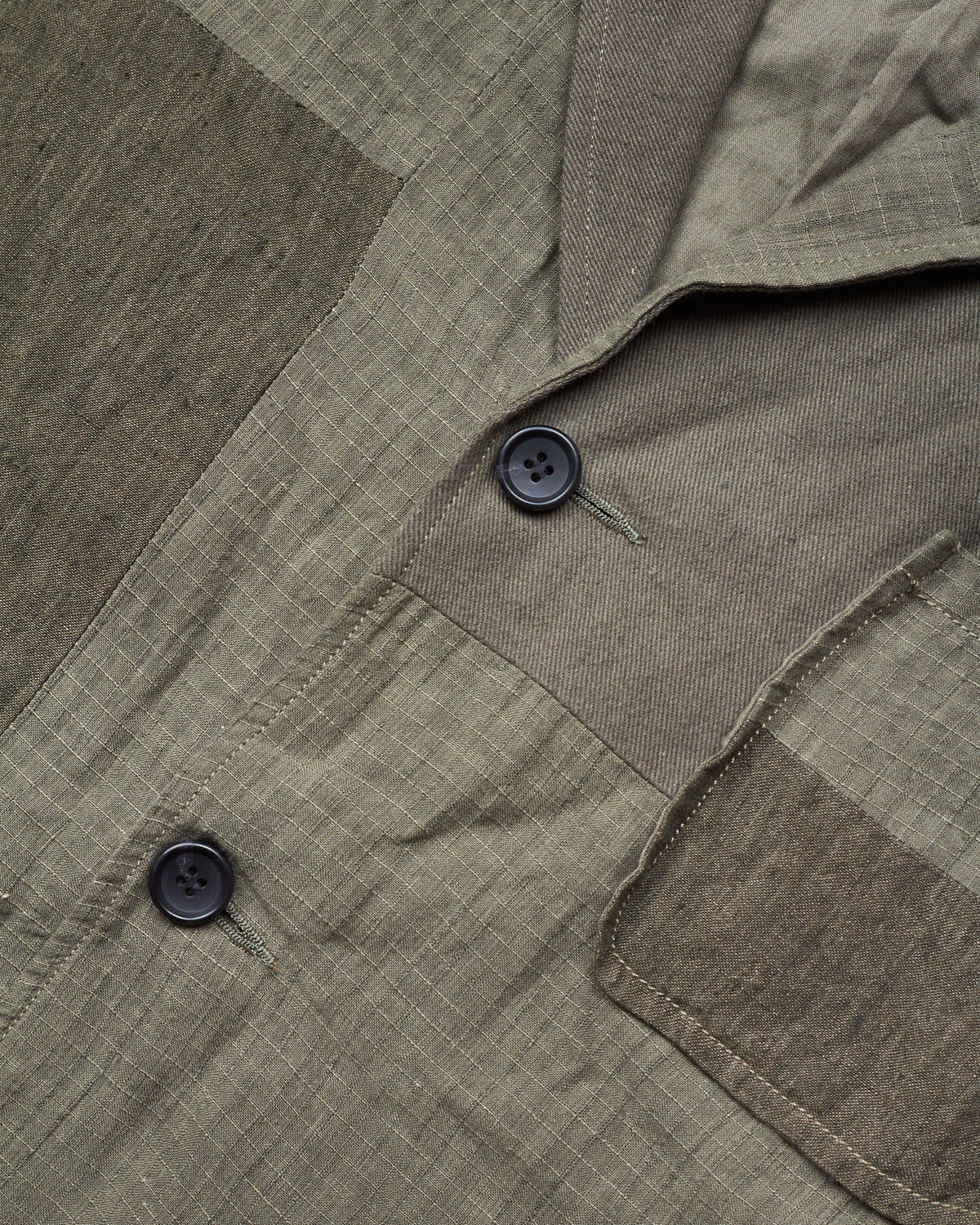 Second Hand Sage de Cret Patchwork Tailored Jacket Khaki L