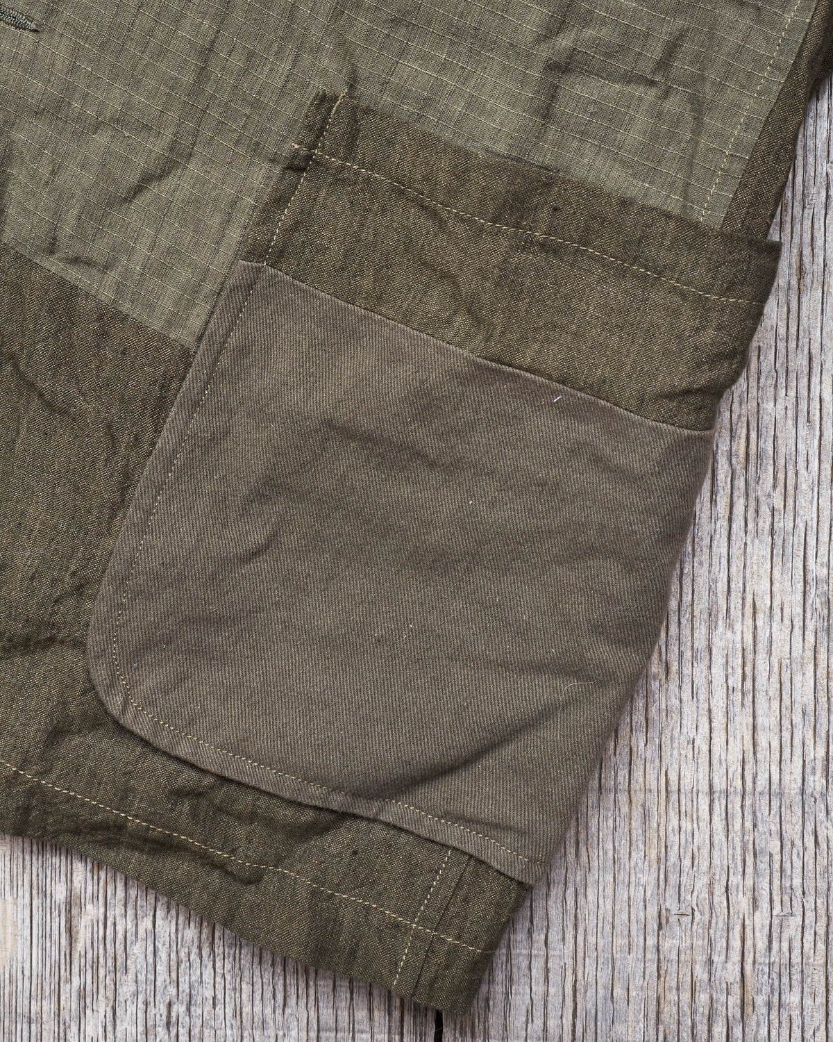 Second Hand Sage de Cret Patchwork Tailored Jacket Khaki L