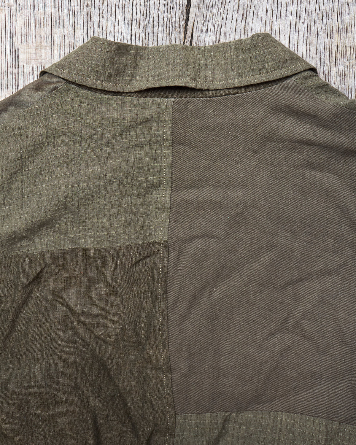 Second Hand Sage de Cret Patchwork Tailored Jacket Khaki L