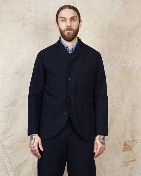 Second Hand Real McCoy's Double Diamond Herringbone Navy Suit 42