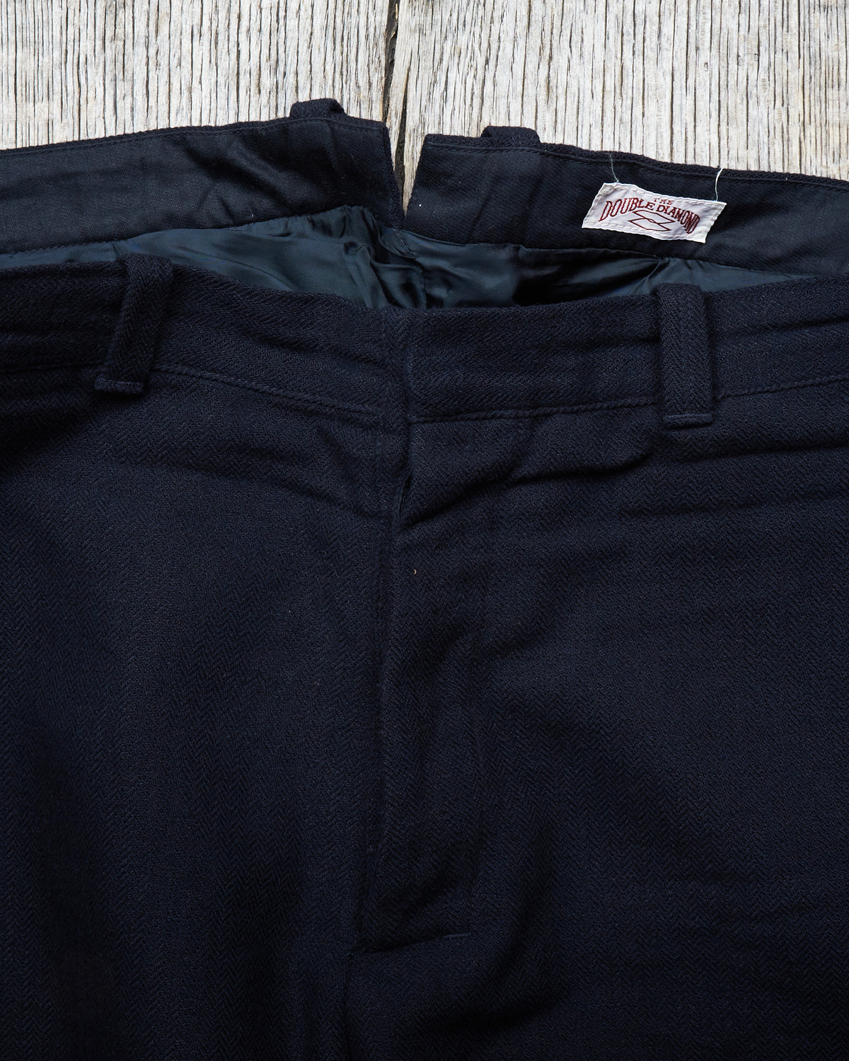 Second Hand Real McCoy's Double Diamond Herringbone Navy Suit 42