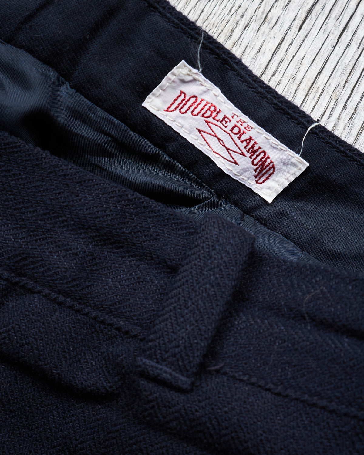 Second Hand Real McCoy's Double Diamond Herringbone Navy Suit 42