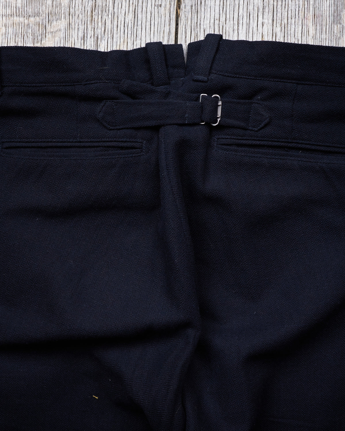 Second Hand Real McCoy's Double Diamond Herringbone Navy Suit 42