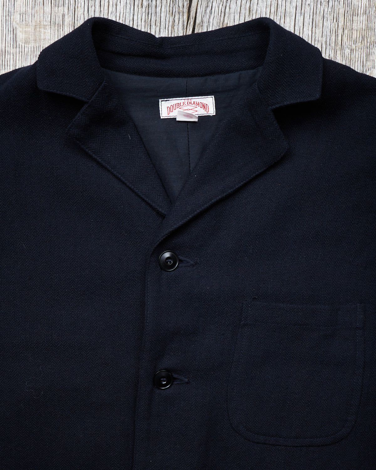 Second Hand Real McCoy's Double Diamond Herringbone Navy Suit 42