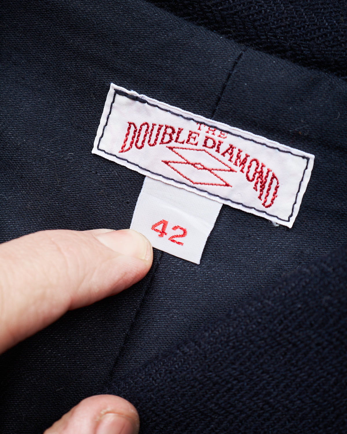 Second Hand Real McCoy's Double Diamond Herringbone Navy Suit 42