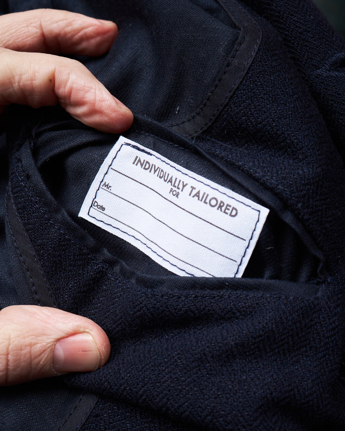 Second Hand Real McCoy's Double Diamond Herringbone Navy Suit 42