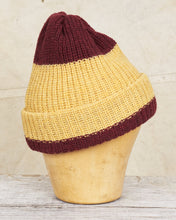 Indigofera Boone Knit Wool Cap Burgundy / Yellow