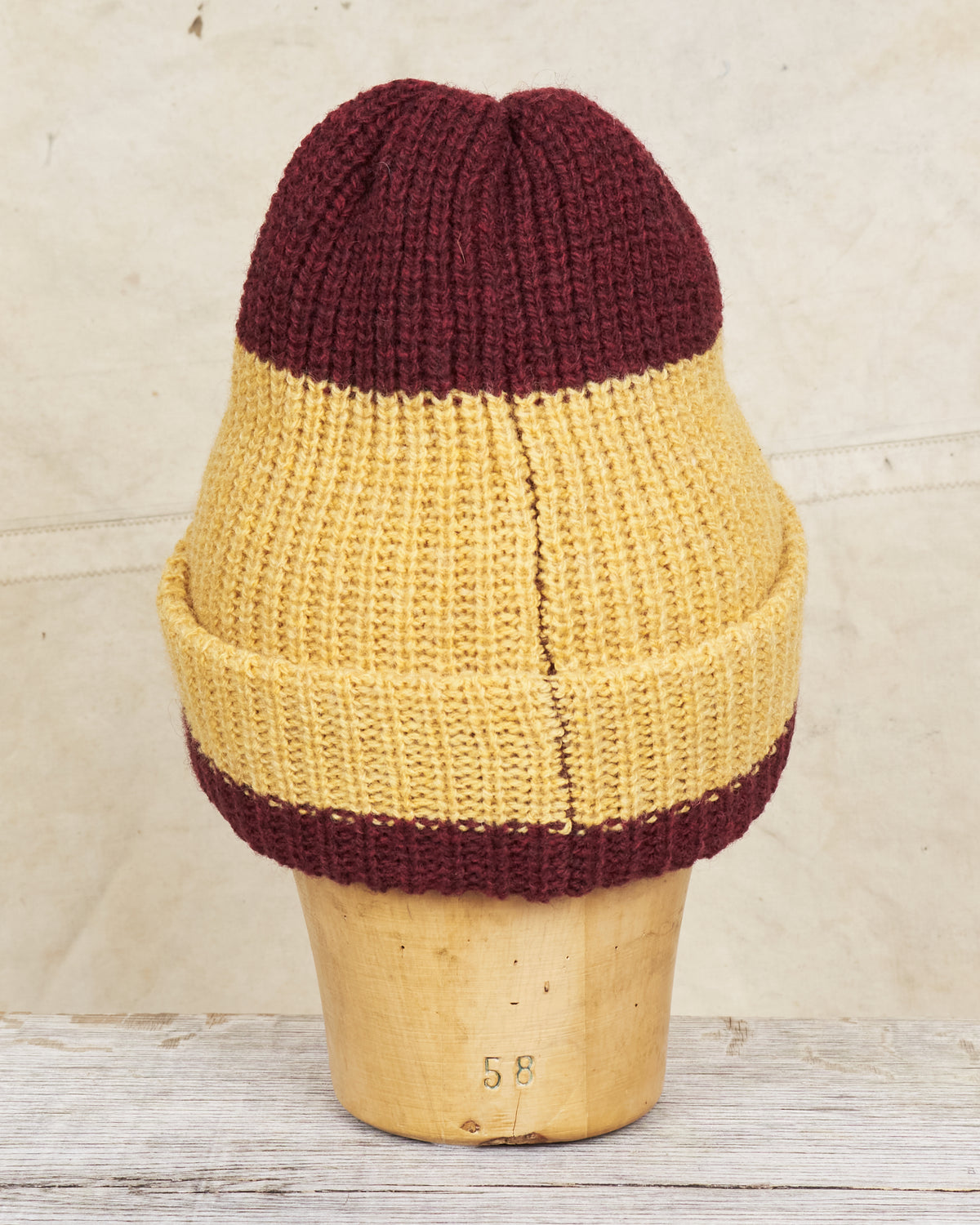 Indigofera Boone Knit Wool Cap Burgundy / Yellow