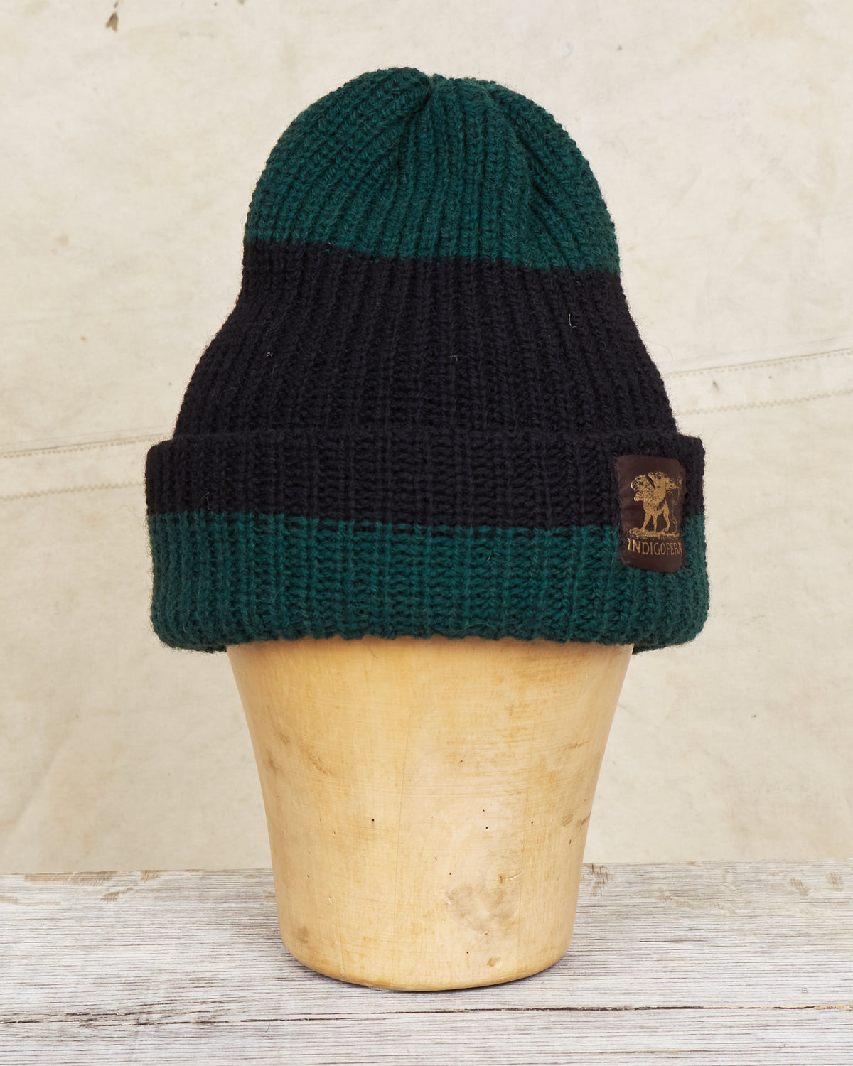 Indigofera Boone Knit Wool Cap Green / Black