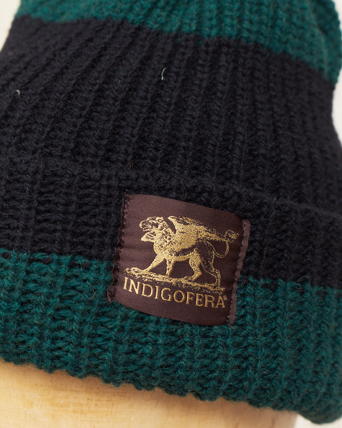 Indigofera Boone Knit Wool Cap Green / Black