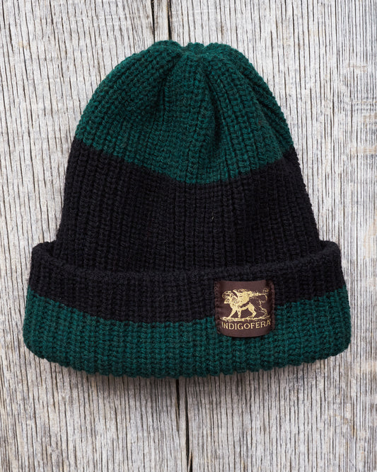 Indigofera Boone Knit Wool Cap Green / Black