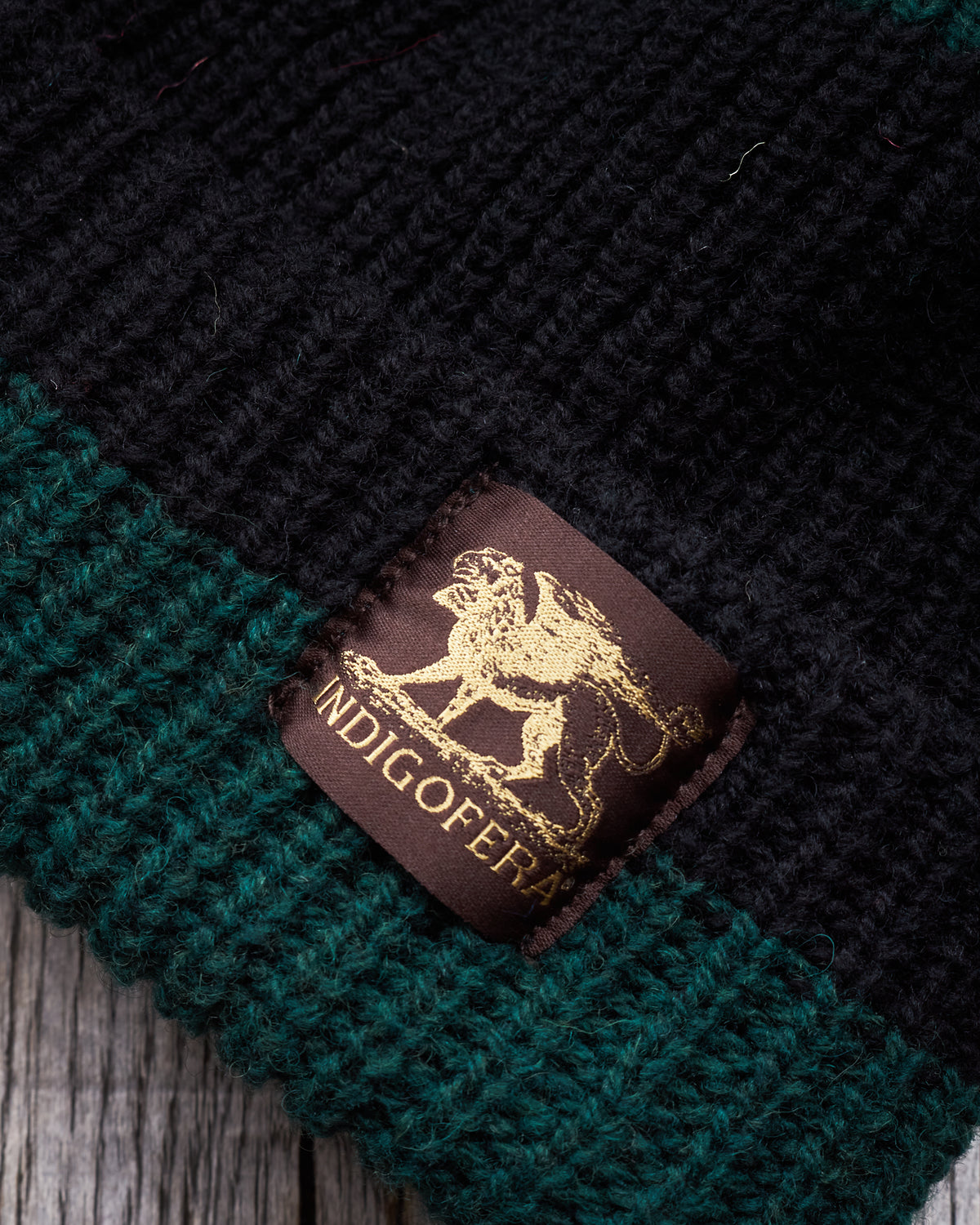 Indigofera Boone Knit Wool Cap Green / Black