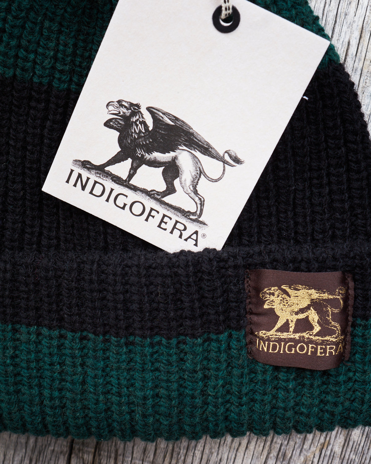 Indigofera Boone Knit Wool Cap Green / Black