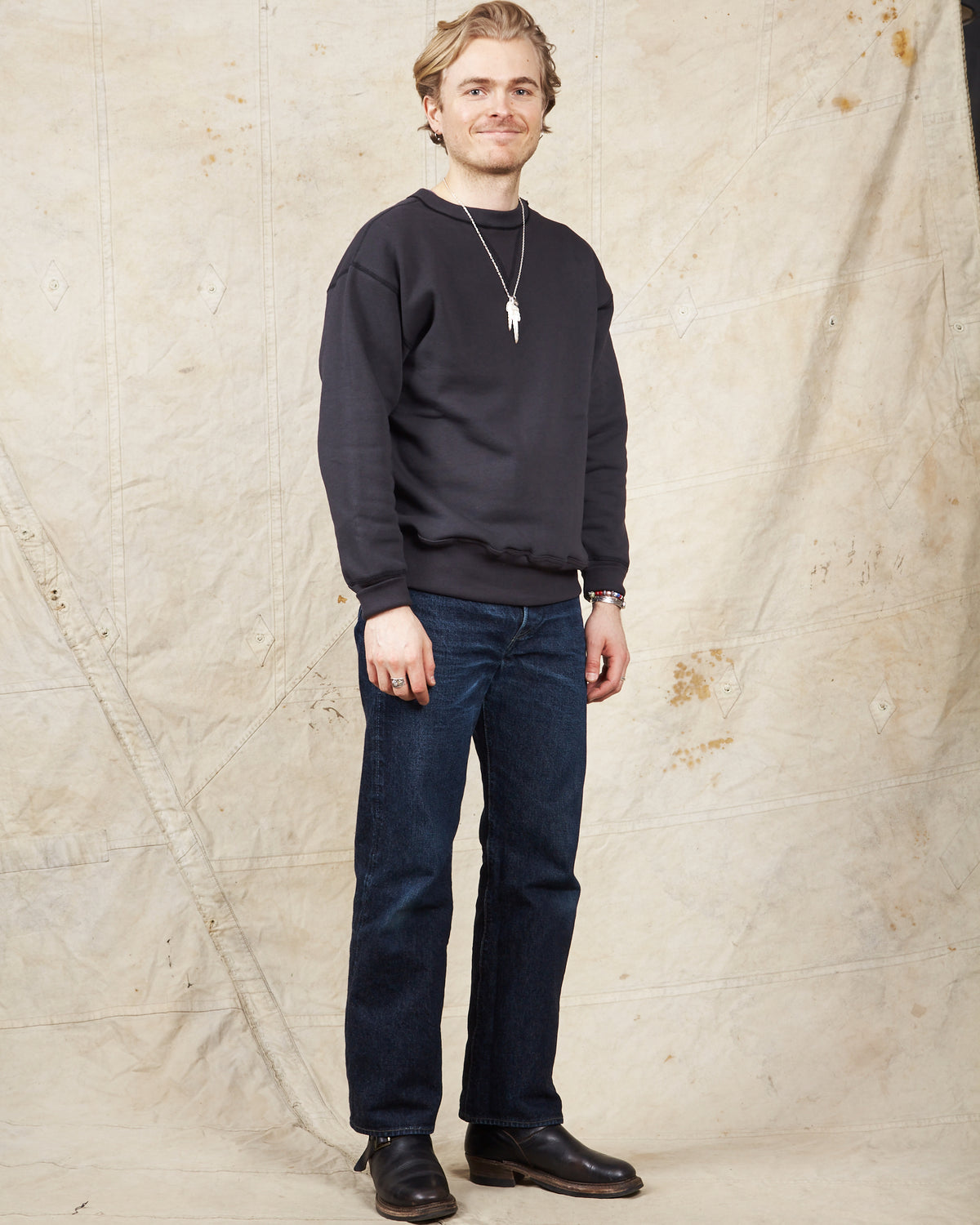 Warehouse & Co Lot. 401 Loop-Wheel Sweatshirt Heather Sumikuro (Black)