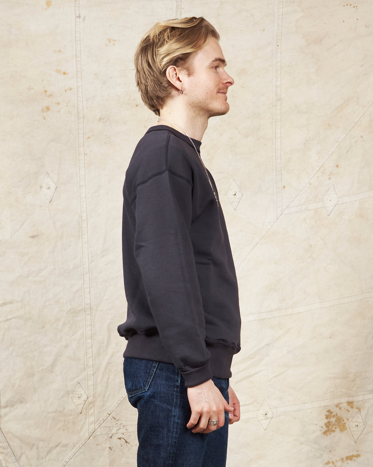 Warehouse & Co Lot. 401 Loop-Wheel Sweatshirt Heather Sumikuro (Black)