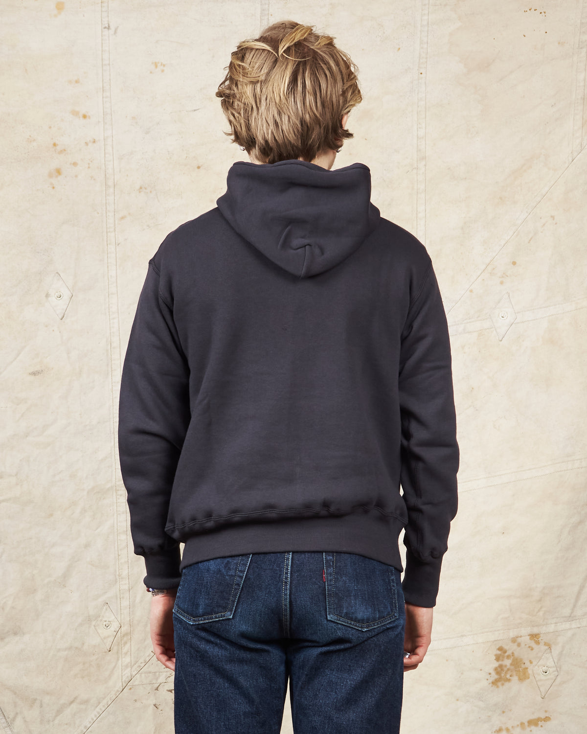 Warehouse & Co Lot. 450 Two Needle Hoodie Sumikuro (Black)